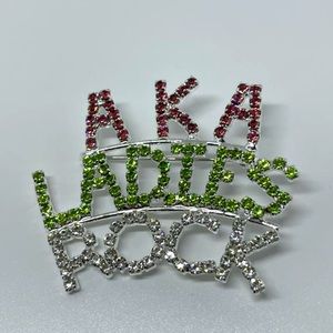 For ALPHA KAPPA ALPHA Brooch “AKA Ladies Rock”